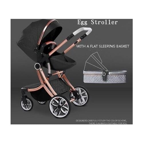 Luxury baby stroller Two-way Baby Fashion Pram With Seatable Foldable Light trolly And High View 2 in1 baby car Newbon