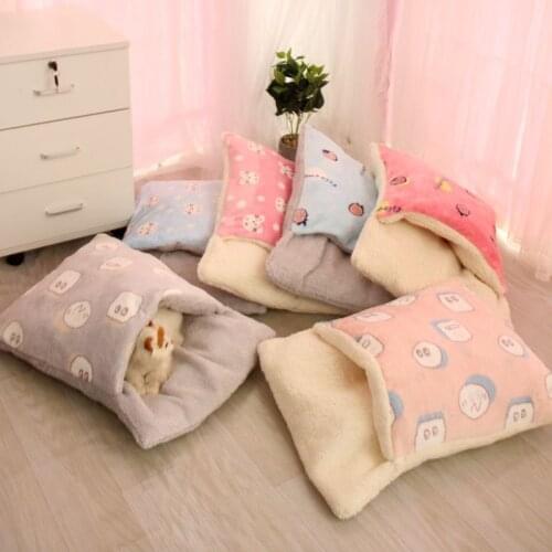 Removable Dog Cat Bed Sleeping Bag Sofa Mat Winter Warm Cat House Small Pet Bed Puppy Kennel Nest Cushion Pet Product Cat Kennel