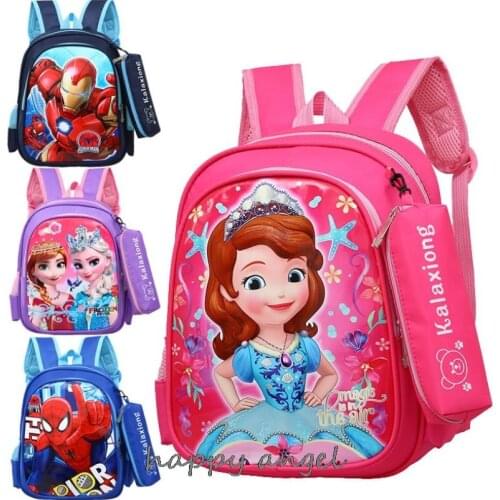 Disney primary schoolbag Sofia princess shoulder bag girl boy handbag baby children backpack kid Frozen schoolbag backpack