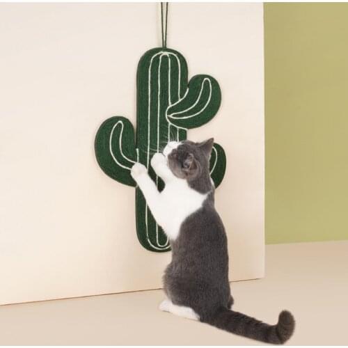 Pet Supplies Cute Cactus Shape Cat Scratcher Green Leaves Summer Cool Dog Toy Bed Suitable for Little Animal Puppy Scratch Board