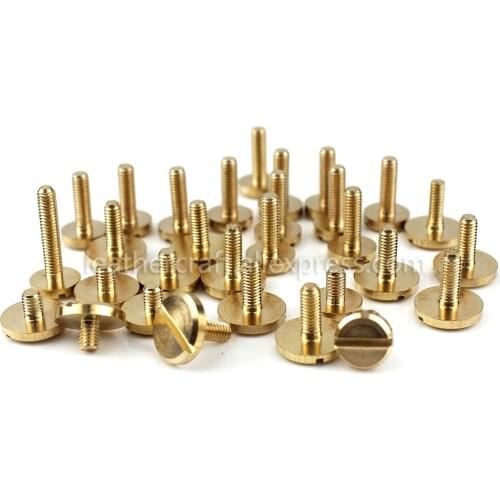 10pcs Solid Brass M3 Slotted Screws Flat Head Bolts Without Nuts Leather craft Studs Belt Fasteners 8mm/10mm cap more size