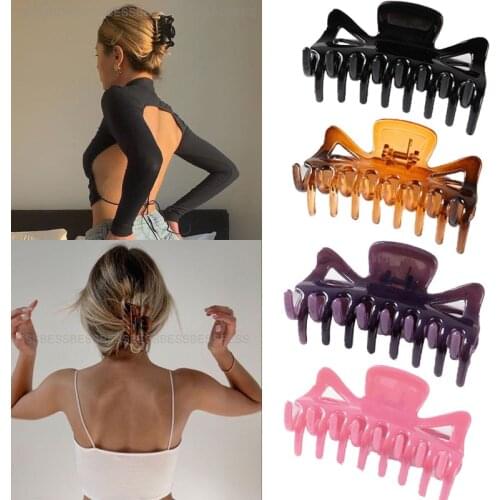 New Claw Hair Clip for Women Girls Geometric Plastic Large Size Butterfly Barrettes Hair Accessories Holidays Gifts