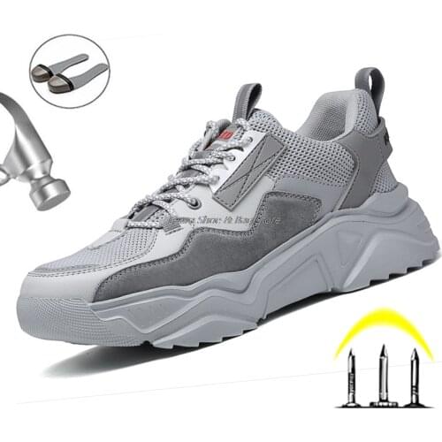 Anti-Piercing Safety Shoes For Men Working Boots Steel Toe Cap Boots For Men Anti-Smashing Shoes Breathable Boot Protective Shoe