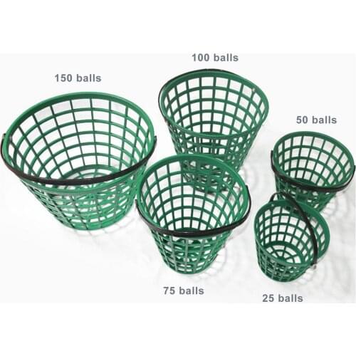 Green nylon Golf Ball Basket Golfball Container with Handle Ball Holder Can be put 25 /50/75/100/150 balls for Golf club