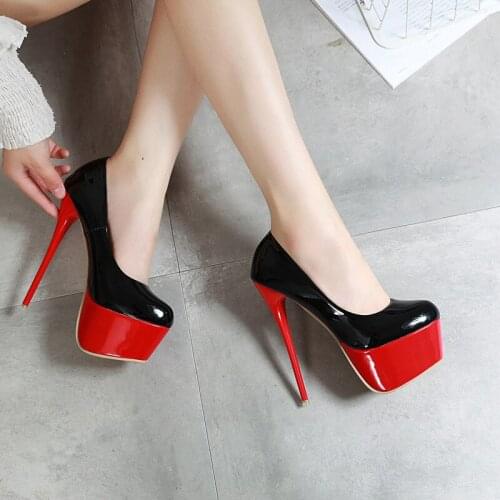 Womens shoes temperament single Waterproof platform shoes High heels female spring new round head shallow mouth with U14-69