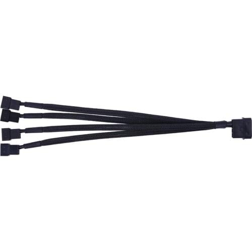 1 To 2 Way Y-Splitter Sleeved 4-Pin Molex Male To 2x 3-Pin/4-Pin PWM Male Connector Fan Extension Adapter Cable Dropshipping Hot