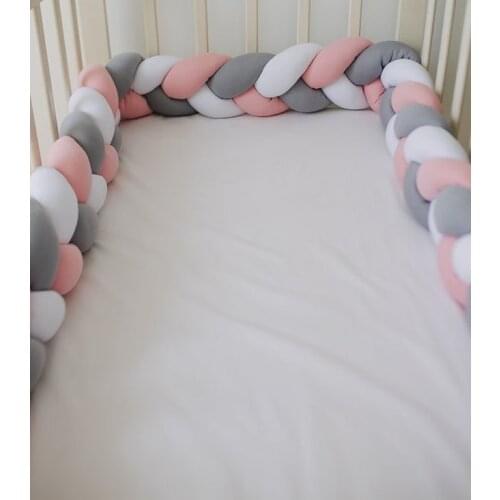 1M/2M/3M/4M Baby Crib Braided Bumper Proudlyzimbabwean Cot Bumper Knot Pillow Cushion Cot Protector Room Decor