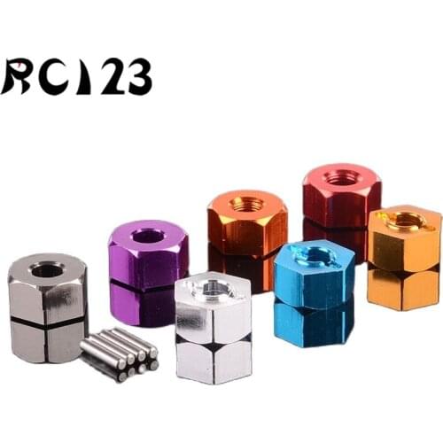 4Pc 1654 Aluminum 7MM Thickness 12MM Wheel Hex Mount+Pin For RC Traxxas 1/10 Slash Rustler Stampede Jato Upgrade Parts NEW ENRON