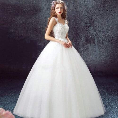 Ball Gown 2016 New Arrival White Sweetheart Appliques Sleeveless Bridal Dresses vestido de noiva Custom Cheap Wedding Dresses