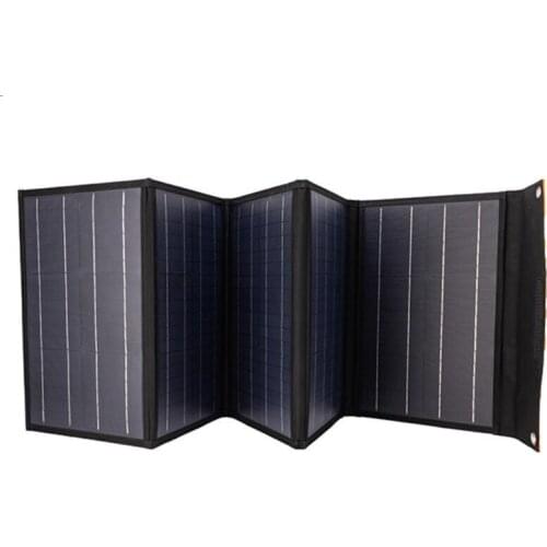 BUHUSHUI Quick Charger foldable solar panel 100w 18v dual usb port DC charger for tablet phone loptop 12V Barrery