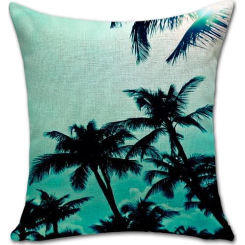 New 2pcs Pillow Case Artficial Coconut Palm Plant Tree Decorative Cushion Cover AT094G-4