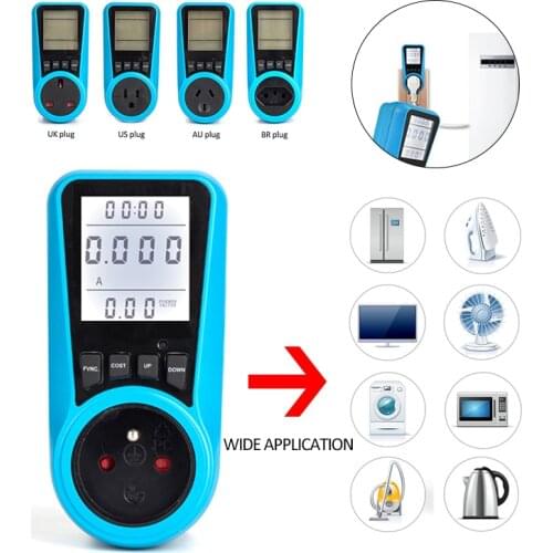 AU/BR/EU/US/UK Plug Automatic Kwh Power Switch Digital Voltage Wattmeter Power Analyzer Electronic Power Meter Energy Meter