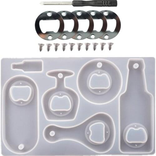 Bottle Opener Mould Silicone Resin Tray Mold Beauty Tray Mold Serving Board Silicone Mold for Epoxy Resin Casting