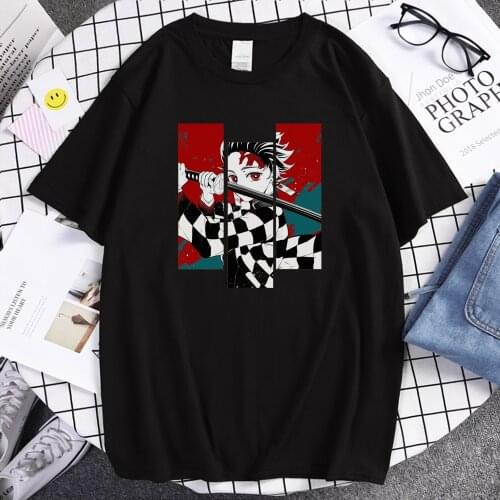 If You Win With Anger alone, There Are No More Ghosts In This Worl Demon Slayer Print Men T-shirt Manga top Casual Man Tshirt