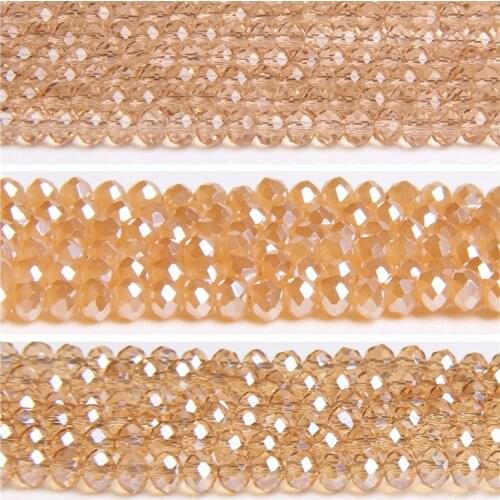 Faceted Champagne Glass Beads Austria Crystal loose spacer Beads for women jewelry making bracelet needle work handmade necklace