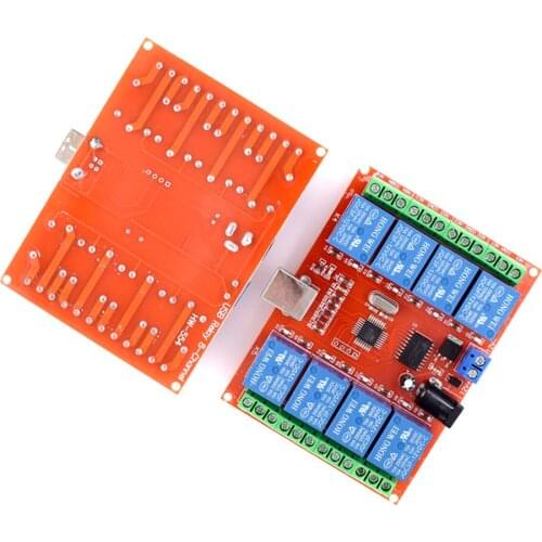 A198 8-Way 5V 12V 24V Computer USB Control Switch Drive Free Relay Module PC Intelligent Controller