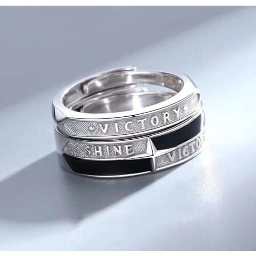 Fashion Couple S925 Silver Plated Cold Storage Mangxing Trend Personality Adjustable Rings Love Anniversary Gift J300