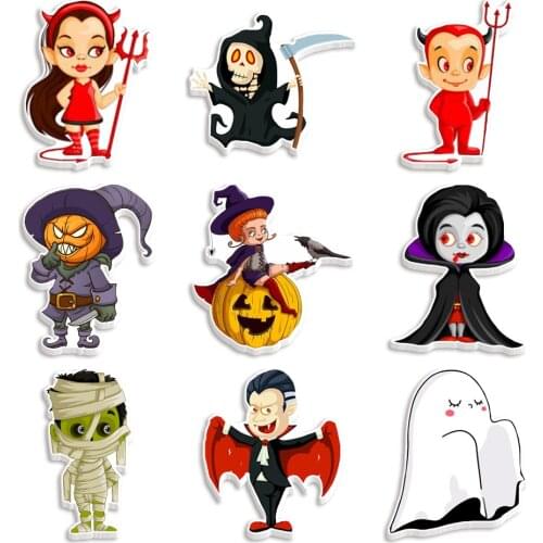 Cartoon Ghost Pumpkin Halloween Planar Resins DIY Crafts Home Decoration Accessories 30 Pieces/lot