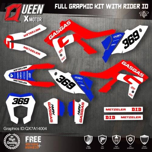 QUEEN X MOTOR Custom Team Graphics Backgrounds Decals 3M Stickers Kit For GASGAS 2014 2015 2016 2017 EC 004