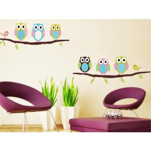 Wall stickers for kids rooms Owls on tree decorative adesivo de parede pvc wall decal New Arrival home decor wall decals