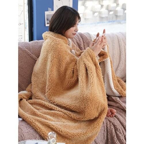 Wearable slacker shawl shawl cape cape blanket blanket with winter thickening to keep warm for one person