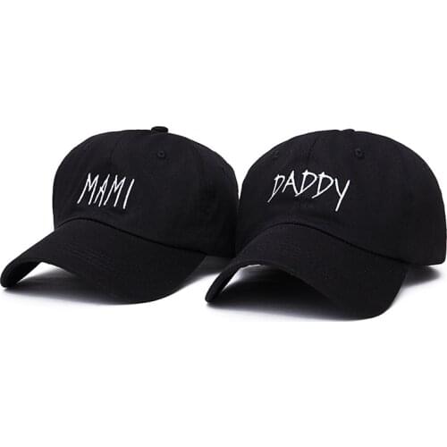 VORON 2017 new daddy Mami Unstructured Black Baseball cap Dad/Mom Couple Hat Cap