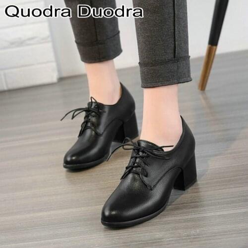 Spring/autumn 2020 new fashion pumps shoes chunky Pumps With High Heels pointed toe Women Comfortable Casual shoes Big Size 43