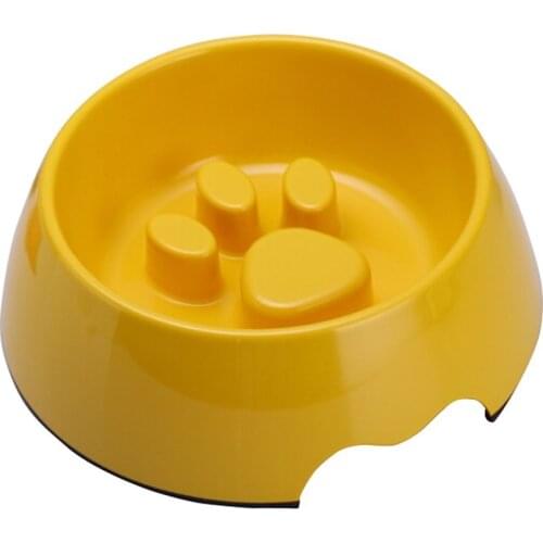 New Arrival Dog Paws Style Melamine Dog Bowl Slow Down Eating and Feeding Pet Supplier 4 Colors