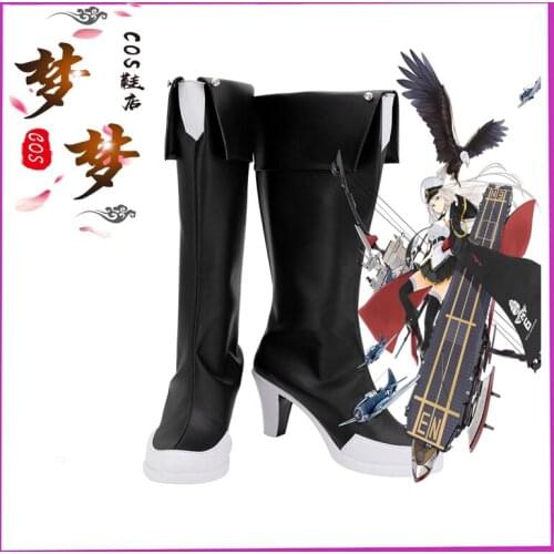 Azur Lane USS Enterprise Cosplay Shoes Boots Custom Made Any Size For Unisex Halloween Party Props