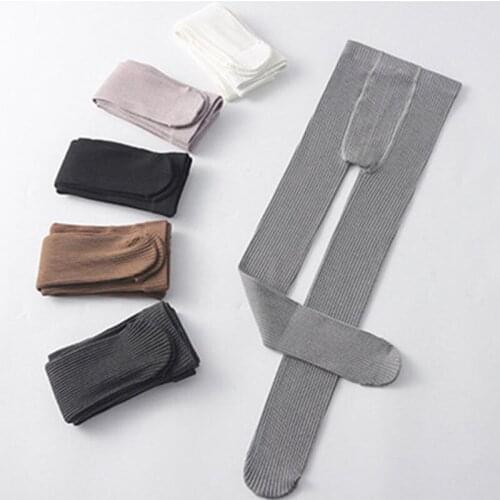 3-12Yrs Pure Color Stripe Kid Dance Pantyhose Elastic Knitted Collant Tights Girls' Breathable Non-Slip Dance Socks Spring Stock