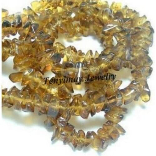 Wholesale 5 Strands(85cm/Strand) Brown Gravel Shape Glass Loose Beads For DIY Free Shipping