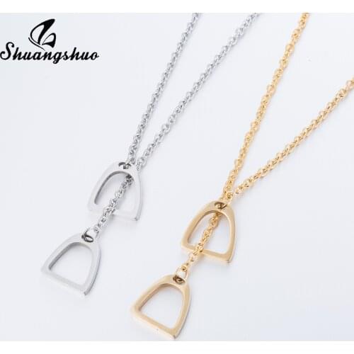 Hollow Animal Horseshoe Necklace Pendant Horse Hoof Choker Collier Women Men Stainless Steel Chain Necklaces Jewelry Best Gifts