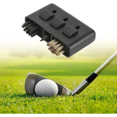 Useful Mini Golf Club Brush 3 In 1 Debris Removal Pocket Sized Club Brush Spike Putter Shoes Cleaning Brush for Outdoor
