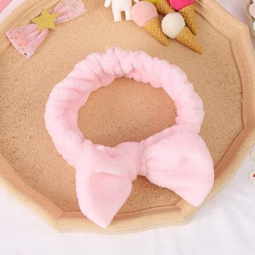 Hair Accessories For Women Head band Girls Coral Fleece Wash Face Make Up Elastic Bow Hairbands Hair Band Cat Ears Headbands