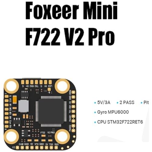 FOXEER F722 BMS Flight Control FPV remote Control Tuning MPU6000 2-6S 5v 5v/3A 20mm