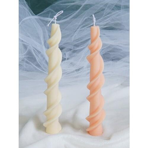 Candle Silicone Mold Spiral Lace Design Long Pole Candle Mold Decorative Scented Candle Making