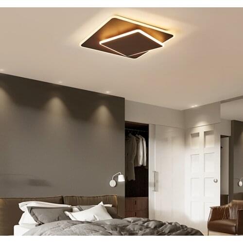 Led Ceiling Lamp Bedroom Modern White Simple Brown Fashion Household Creative Nordic Living Room Super Bright Porch Warm Room