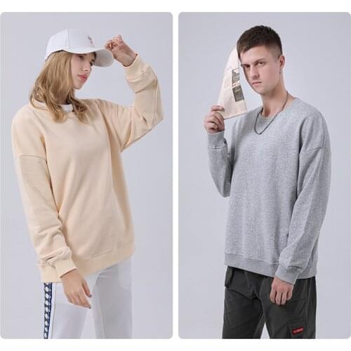 QSuper Spring&Autumn Mens Sweatshirt O-Neck Oversized Man Clothing Sweatshirts All-Match Fashion Streetwear Solid Men Sweater