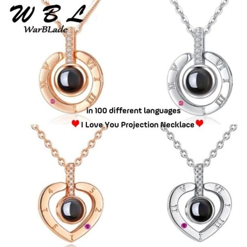 WBL New Necklace For Women Love Memory Projection Wedding Pendant Necklace 100 Languages I Love You Choker Gift For Lover