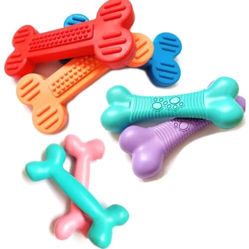 Pet Dog Chew Toys Rubber Bone Toy Aggressive Chewers Dog Toothbrush Doggy Dental Care For Medium Large Dogs Pet Accessories