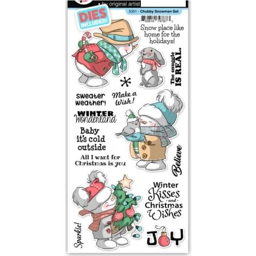 Winter Chubby Snowmen Set Clear Stamp Christmas Scrapbooking Stencil For Decor Stamp Xmas DIY Greeting Card Album Handmade 2021