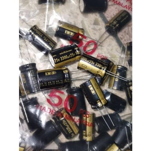10pcs NICHICON KW 25V3300UF 16X25MM audio electrolytic capacitor 3300uF/25v kw 85 degrees FW upgrade version 25v 3300uf
