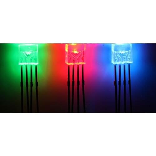 1000PCS / LOT 255 2X5X5mm square transparent, full-color RGB, were positive, 4-pin DIP LED Light Bead light-emitting diode