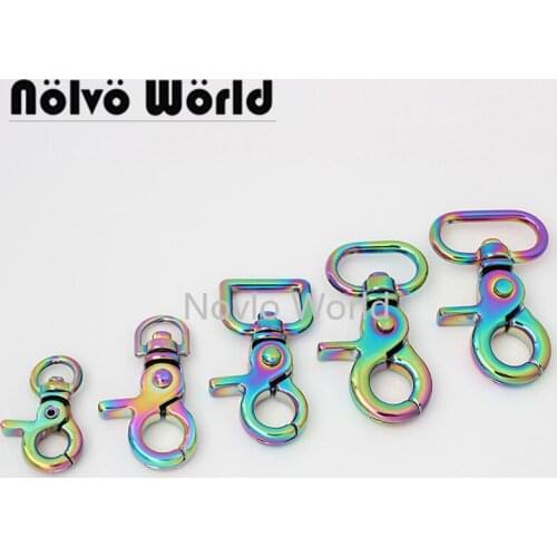 5-20 pieces 5 size 8mm 10mm 17mm 20mm 26mm Rainbow metal trigger powerful swivel snap clasps clips dog collar pet straps metal