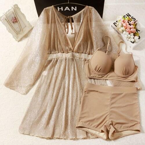 2021 New High Waist Swimsuit Push Up Bathing Suit Swimming Beachwear Sexy Swimwear Bikini Set Plus Size L-4XL Female Biquinis