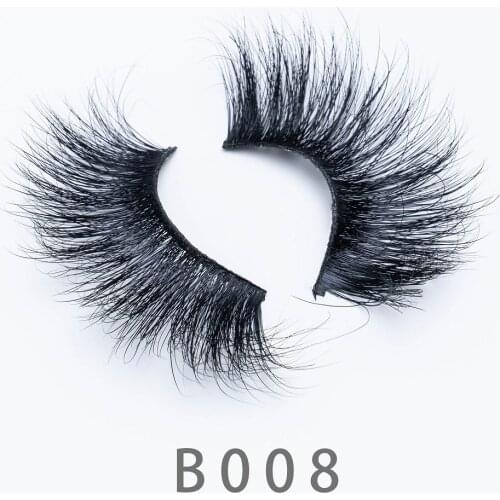 25mm B8 5D Long Fluffy Mink Lashes Natural Strip Fake 3D Real Mink Lashes 6D Eyelashes Extension