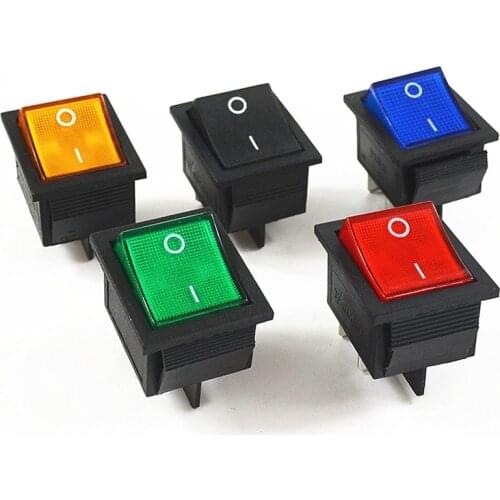 5Pcs Latching Rocker Switch Power Switch I/O 4 Pins with Light 16A 250VAC 20A 125VAC KCD4