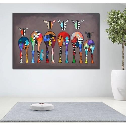 Abstract Zebra Colorful Animals Posters and Prints Canvas Painting Scandinavian Cuadros Wall Art Pictures for Living Room Decor
