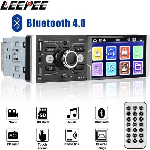 4.1'' Touch Screen Car MP5 Video Player Audio FM Radio Autoradio Multimedia Rear View Display USB Charger Stereo Bluetooth DC12V