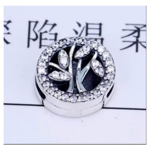 Free Shipping 925 Sterling Silver Reflexions Sparkling Leaf Tree Clip Charms Fit Original Pandora Bracelet For Women DIY Jewelry